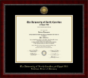 University of North Carolina Eshelman School of Pharmacy Gold Engraved Medallion Diploma Frame in Sutton