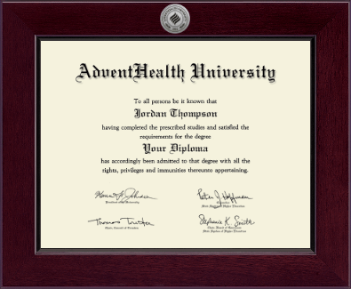 AdventHealth University diploma frame - Century Silver Engraved Diploma Frame in Cordova