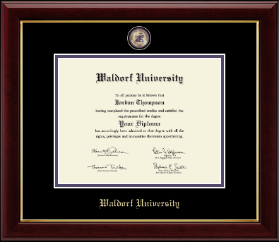 Waldorf University diploma frame - Masterpiece Medallion Diploma Frame in Gallery