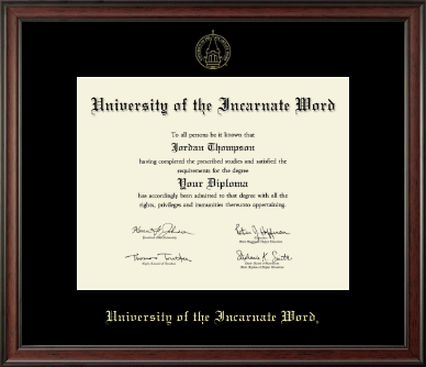University of the Incarnate Word diploma frame - Gold Embossed Diploma Frame in Studio