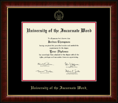 University of the Incarnate Word diploma frame - Gold Embossed Diploma Frame in Murano