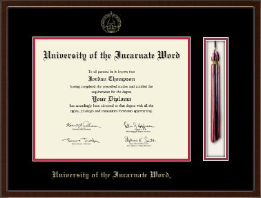 University of the Incarnate Word diploma frame - Tassel & Cord Diploma Frame in Delta
