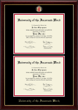 University of the Incarnate Word diploma frame - Masterpiece Medallion Double Diploma Frame in Gallery