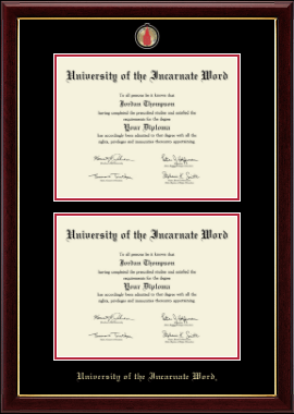 University of the Incarnate Word diploma frame - Masterpiece Medallion Double Diploma Frame in Gallery