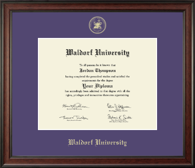 Waldorf University diploma frame - Gold Embossed Diploma Frame in Studio