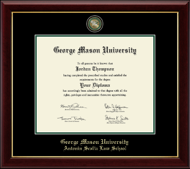 George Mason University Antonin Scalia Law School diploma frame - Masterpiece Medallion Diploma Frame in Gallery