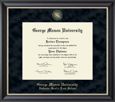 George Mason University Antonin Scalia Law School diploma frame - Regal Edition Diploma Frame in Noir