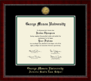 George Mason University Antonin Scalia Law School Gold Engraved Medallion Diploma Frame in Sutton