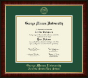George Mason University Antonin Scalia Law School Gold Embossed Diploma Frame in Murano