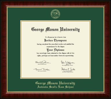 George Mason University Antonin Scalia Law School diploma frame - Gold Embossed Diploma Frame in Murano