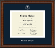 Gilman School Silver Embossed Diploma Frame in Austin