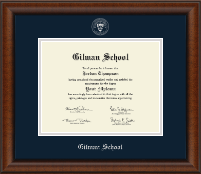 Gilman School diploma frame - Silver Embossed Diploma Frame in Austin