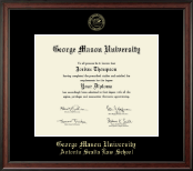 George Mason University Antonin Scalia Law School Gold Embossed Diploma Frame in Studio
