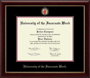 University of the Incarnate Word diploma frame - Masterpiece Medallion Diploma Frame in Gallery