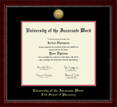University of the Incarnate Word diploma frame - Gold Engraved Medallion Diploma Frame in Sutton