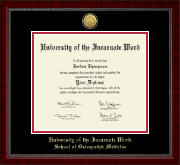 University of the Incarnate Word diploma frame - Gold Engraved Medallion Diploma Frame in Sutton