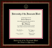 University of the Incarnate Word diploma frame - Gold Embossed Diploma Frame in Murano