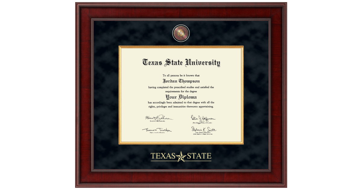 Presidential Masterpiece Diploma Frame in Jefferson Texas State