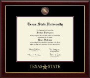 Texas State University Masterpiece Medallion Diploma Frame in Gallery