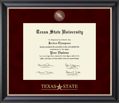 Texas State University diploma frame - Regal Edition Diploma Frame in Noir