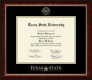 Texas State University Gold Embossed Diploma Frame in Murano