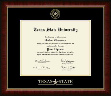 Texas State University diploma frame - Gold Embossed Diploma Frame in Murano