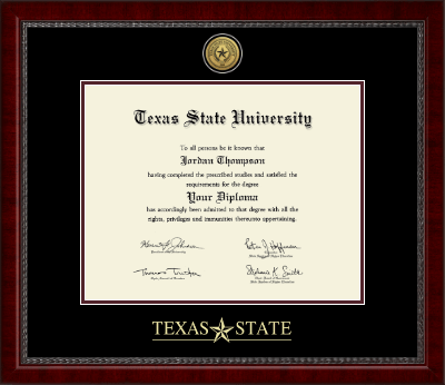 Texas State University diploma frame - Gold Engraved Medallion Diploma Frame in Sutton