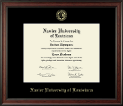 Xavier University of Louisiana Gold Embossed Diploma Frame in Studio