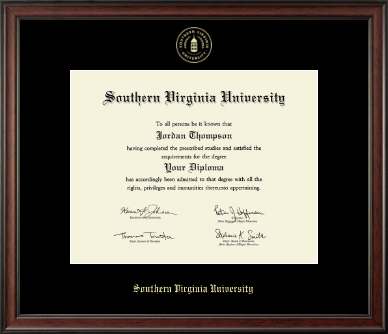 Southern Virginia University diploma frame - Gold Embossed Diploma Frame in Studio