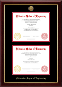 Gold Engraved Double Diploma Frame