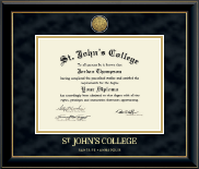 St. John's College-Santa Fe diploma frame - Gold Engraved Medallion Diploma Frame in Onyx Gold