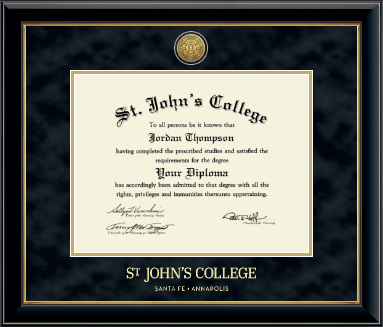 St. John's College-Santa Fe diploma frame - Gold Engraved Medallion Diploma Frame in Onyx Gold