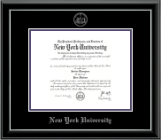 New York University diploma frame - Silver Embossed Diploma Frame in Onyx Silver