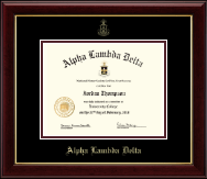 Alpha Lambda Delta certificate frame - Gold Embossed Certificate Frame in Gallery