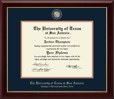 The University of Texas San Antonio diploma frame - Masterpiece Medallion Diploma Frame in Gallery