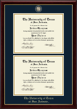 The University of Texas San Antonio diploma frame - Masterpiece Medallion Double Diploma Frame in Gallery