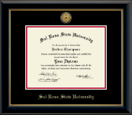 Sul Ross State University Gold Engraved Medallion Diploma Frame in Onyx Gold