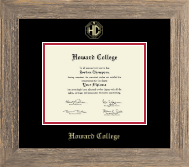 Howard College - San Angelo Gold Embossed Diploma Frame in Barnwood Gray