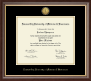 Kansas City University of Medicine and Biosciences diploma frame - Gold Engraved Medallion Diploma Frame in Hampshire