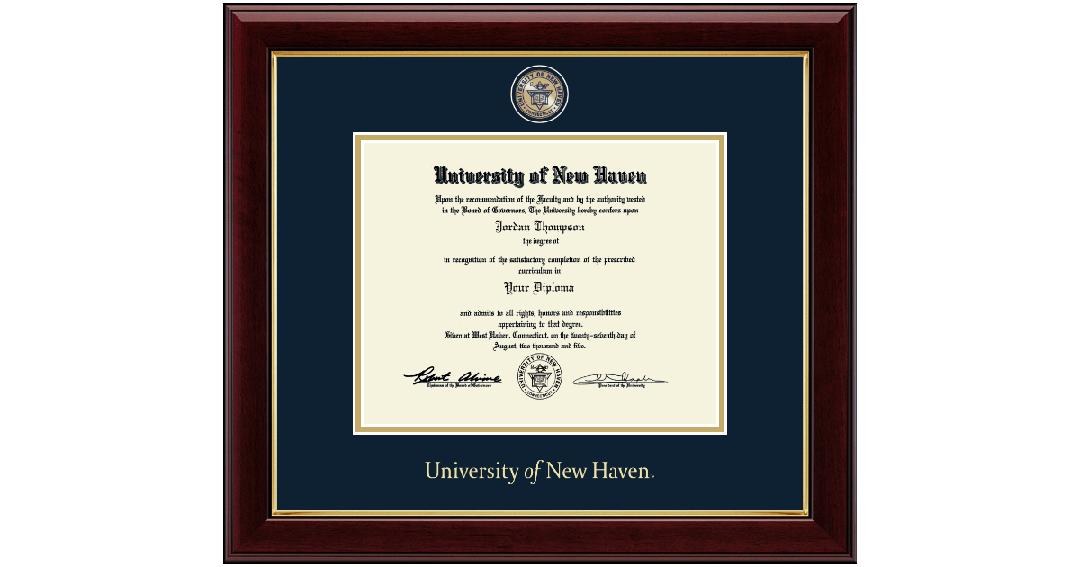 Masterpiece Medallion Diploma Frame in Gallery University of New Haven