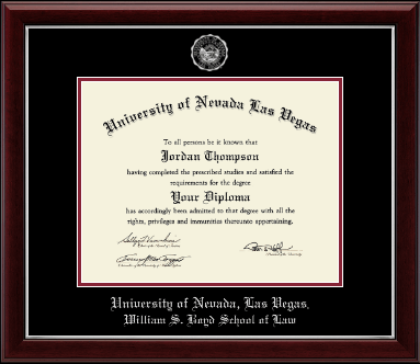 University of Nevada Las Vegas diploma frame - Silver Embossed Diploma Frame in Gallery Silver