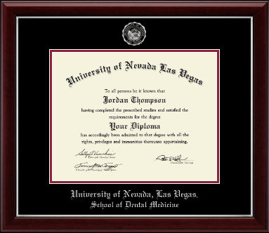 University of Nevada Las Vegas diploma frame - Silver Embossed Diploma Frame in Gallery Silver