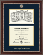 University of New Haven diploma frame - Campus Scene Masterpiece Diploma Frame in Chateau
