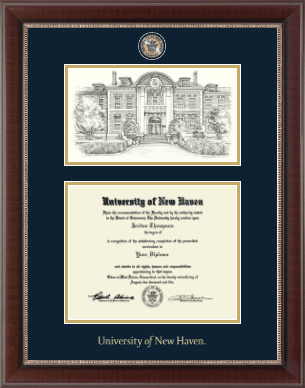 University of New Haven diploma frame - Campus Scene Masterpiece Diploma Frame in Chateau