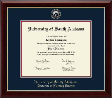 University of South Alabama diploma frame - Masterpiece Medallion Diploma Frame in Gallery