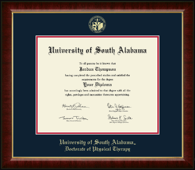 University of South Alabama diploma frame - Gold Embossed Diploma Frame in Murano