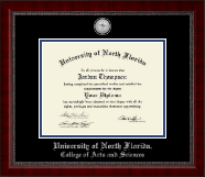 University of North Florida diploma frame - Silver Engraved Medallion Diploma Frame in Sutton