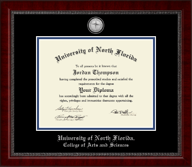 University of North Florida diploma frame - Silver Engraved Medallion Diploma Frame in Sutton