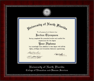 University of North Florida diploma frame - Silver Engraved Medallion Diploma Frame in Sutton