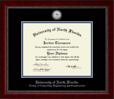 University of North Florida diploma frame - Silver Engraved Medallion Diploma Frame in Sutton